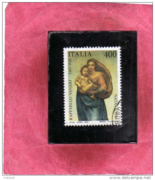 ITALIA REPUBBLICA ITALY REPUBLIC 1983 NATALE CHRISTMAS NOEL WEIHNACHTEN NAVIDAD RAFFAELE SANZIO LIRE 400 USATO USED - 1981-90: Used