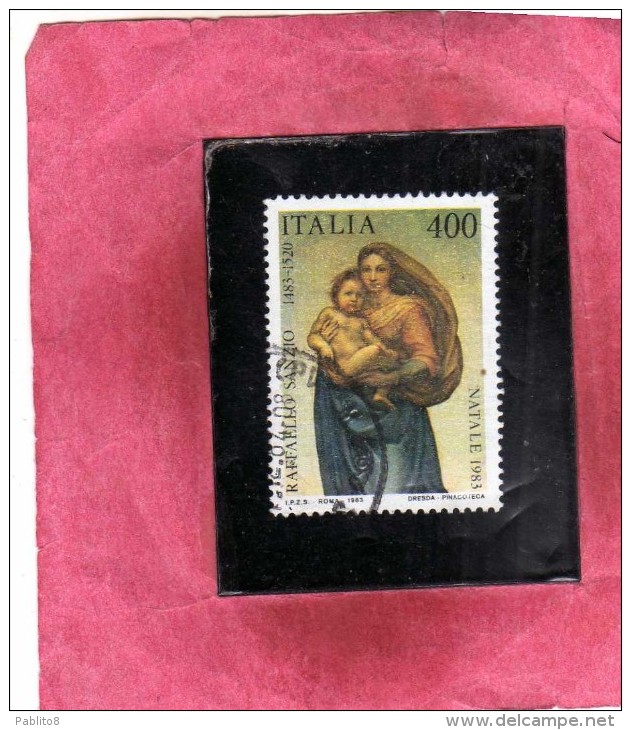 ITALIA REPUBBLICA ITALY REPUBLIC 1983 NATALE CHRISTMAS NOEL WEIHNACHTEN NAVIDAD RAFFAELE SANZIO LIRE 400 USATO USED - 1981-90: Used