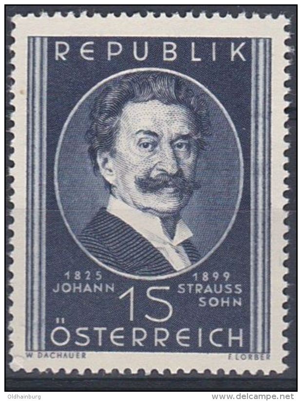 Österreich 1949, ANK 946, Johann Strauß- Sohn (ANK 6.- €) - Ungebraucht