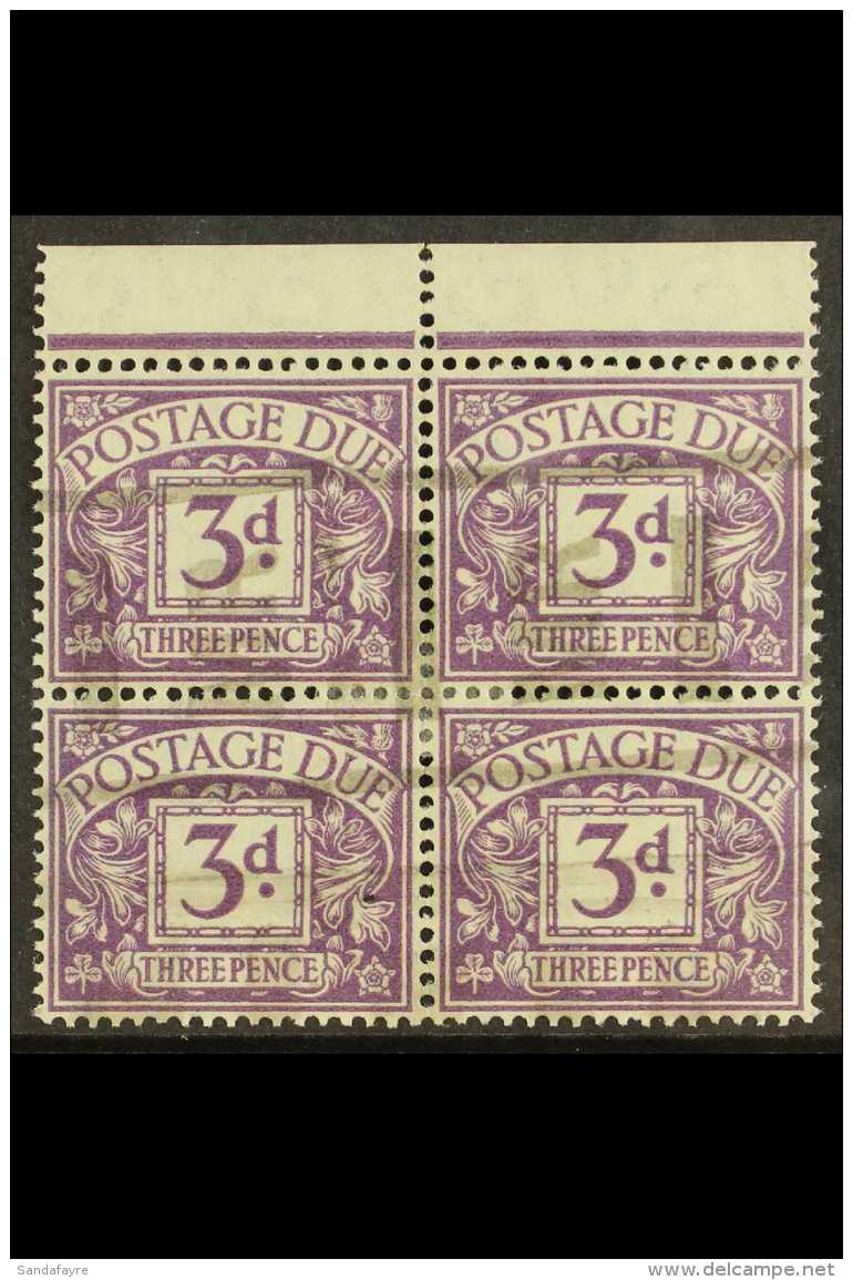 POSTAGE DUES 1924-31 3d Dull Violet, Printed On EXPERIMENTAL PAPER, SG D14b, Block Of Four, Good Used With Light... - Unclassified