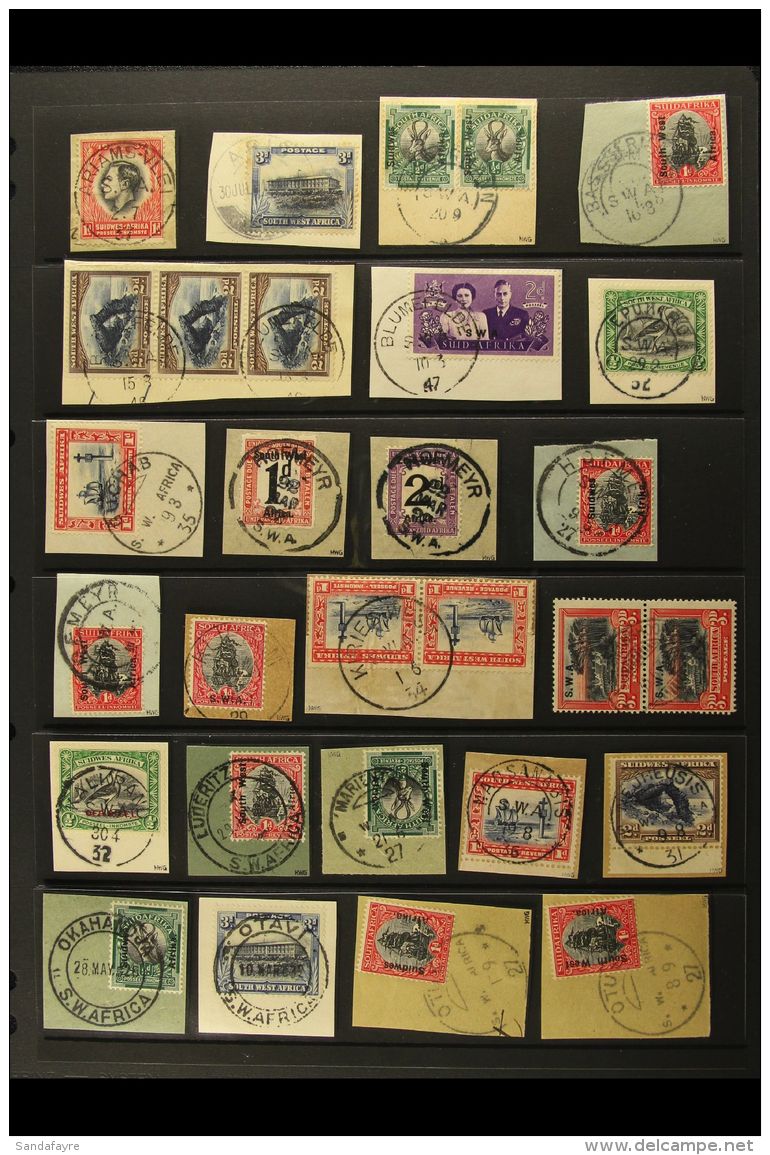 1926-47 POSTMARKS COLLECTION On A Range Of Various 1926 To 1947 Issues With Values To 3d, Mostly "on Piece", And... - South West Africa (1923-1990)