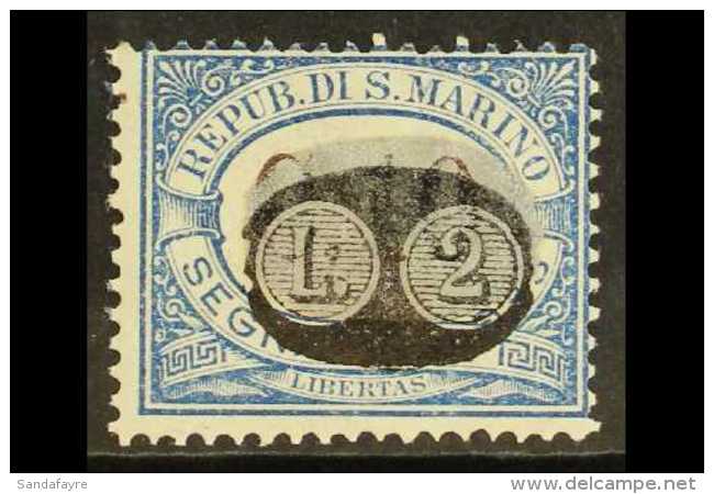 POSTAGE DUES 1931 2L On 10c With Surcharge In Black Misplaced Downwards, Sassone 45c, Very Fine Mint, Very Lightly... - Other & Unclassified