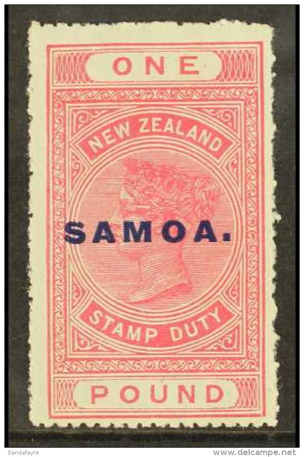 1918 &pound;1 Rose-carmine, Perf 14&frac12;x14, SG 132, Fine Lightly Hinged Mint. For More Images, Please Visit... - Samoa