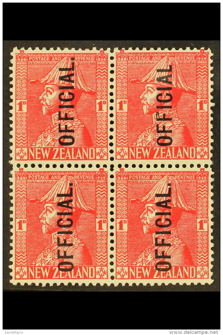 OFFICIALS 1927-33 1d Rose-carmine Perf 14 NO STOP AFTER "OFFICIAL" Variety, SG O111a, Within Never Hinged Mint... - Other & Unclassified