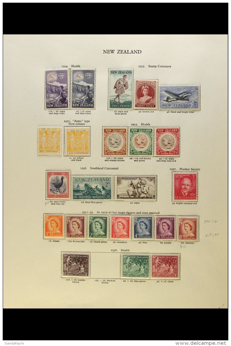FINE NEVER HINGED MINT QEII COLLECTION 1953/60 Clean Collection On Printed Album Pages, Incl. 1960 Issued Defins... - Other & Unclassified