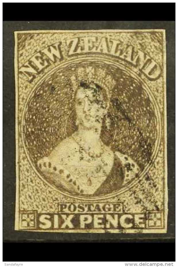 1862-64 6d Brown, Watermark Large Star, SG 42, Fine Used With Small Neat Margins, Close At Lower Left Corner. This... - Other & Unclassified