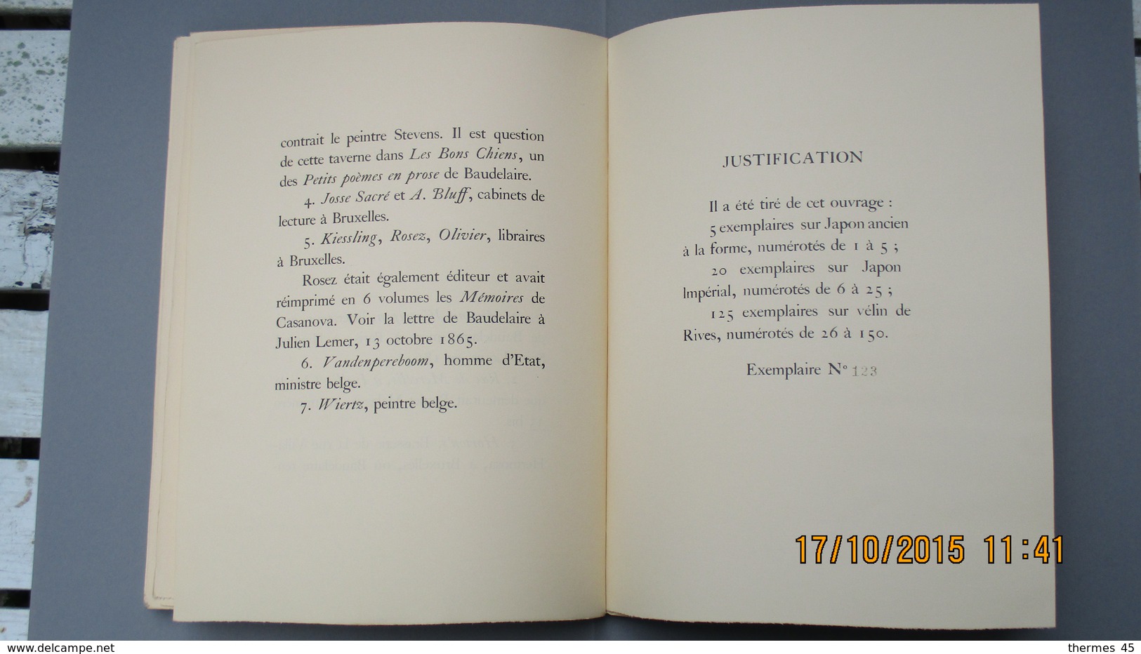 POESIE / Charles BAUDELAIRE / JOURNAUX INEDITS / "ANNEES DE BRUXELLES" / Nté SUR VELIN / 1927. - Other & Unclassified