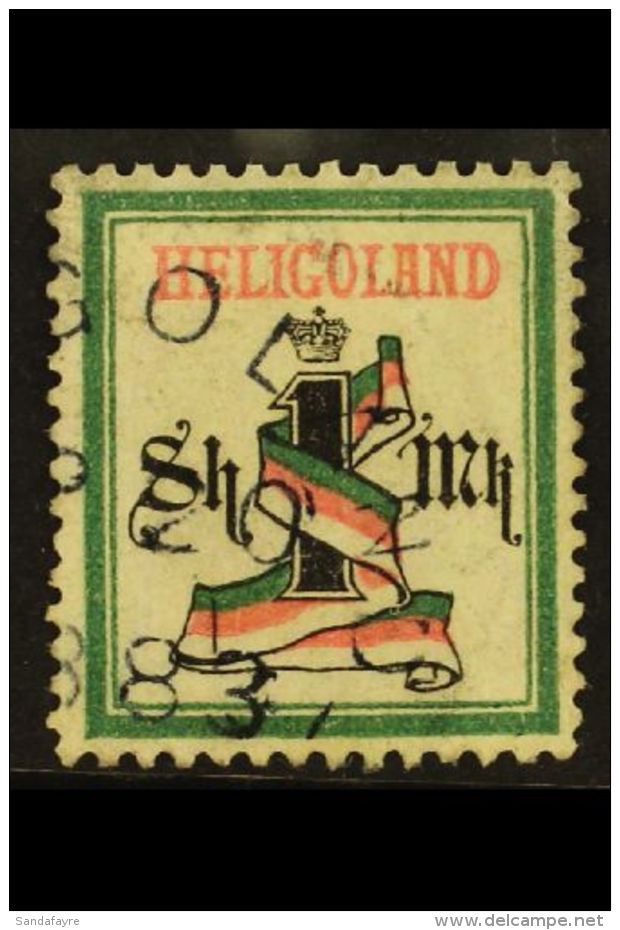 1875-90 1m Deep Green, Scarlet And Black, SG 18, Fine Cds Used.  For More Images, Please Visit... - Heligoland (1867-1890)