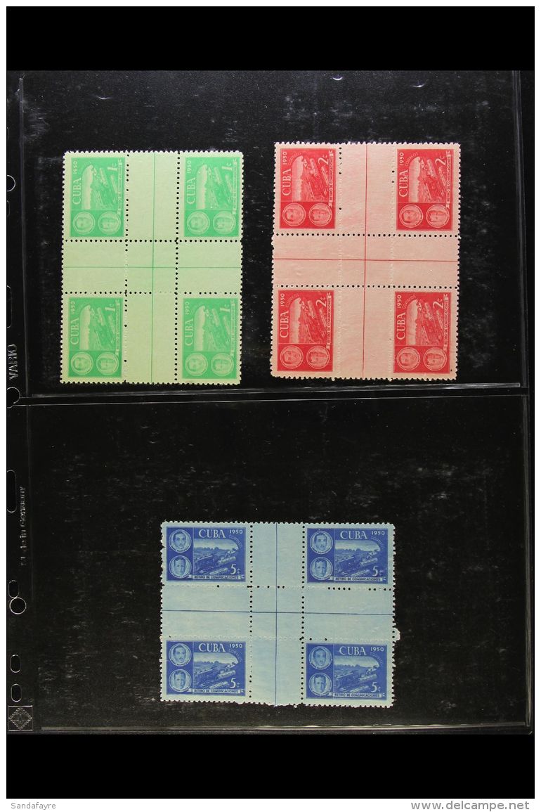 1940-1950 CROSS-GUTTER BLOCKS All Different Collection Of Commemorative Issues, Each In Never Hinged Mint... - Other & Unclassified