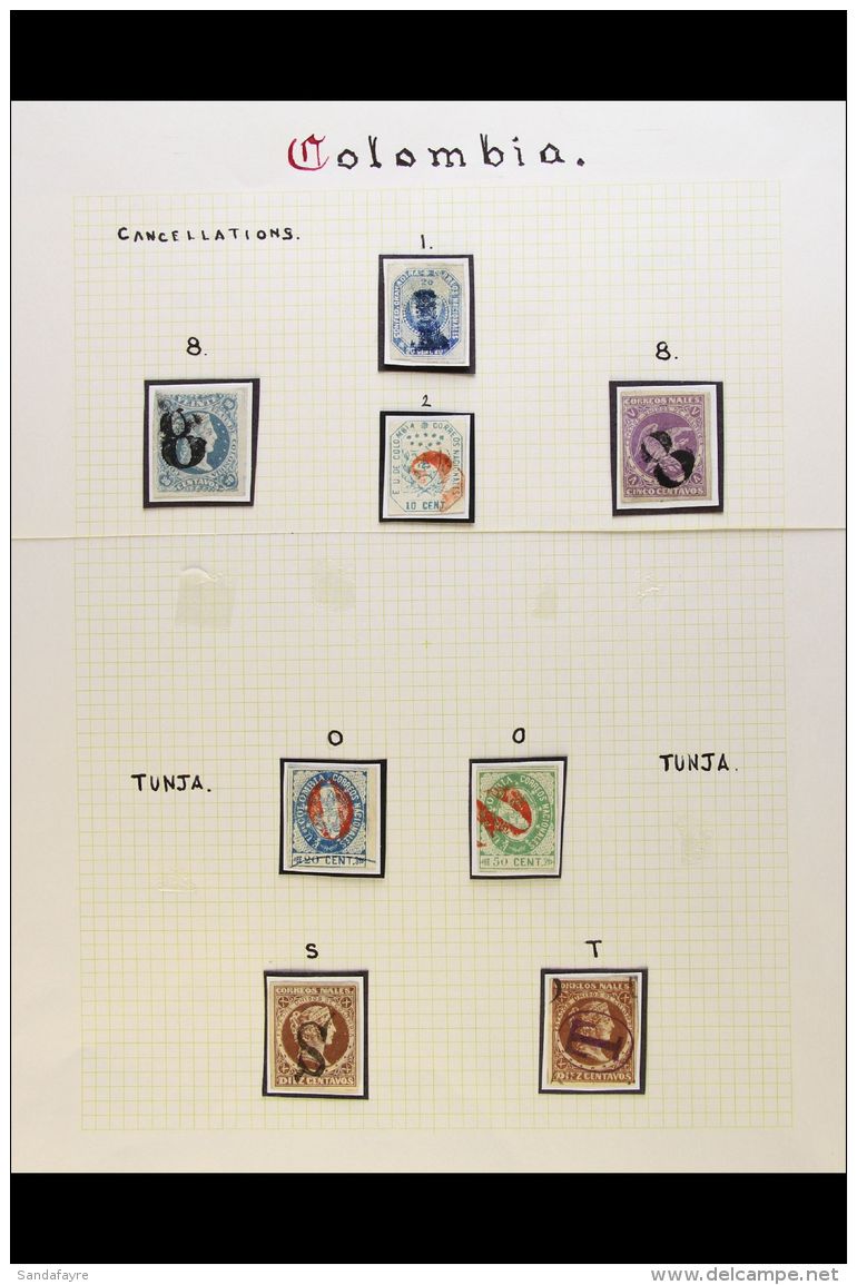 EARLY NUMERAL POSTMARKS COLLECTION A Fine Collection Of 1859-81 Issues Showing A Range Large Numeral Cancels From... - Colombia