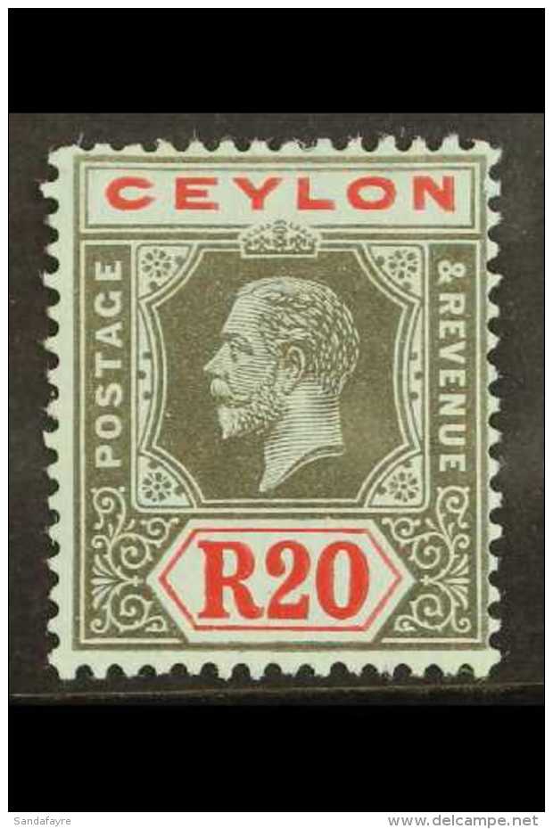 1912-25 20r Black &amp; Red/blue, SG 319, Very Fine Mint For More Images, Please Visit... - Ceylon (...-1947)