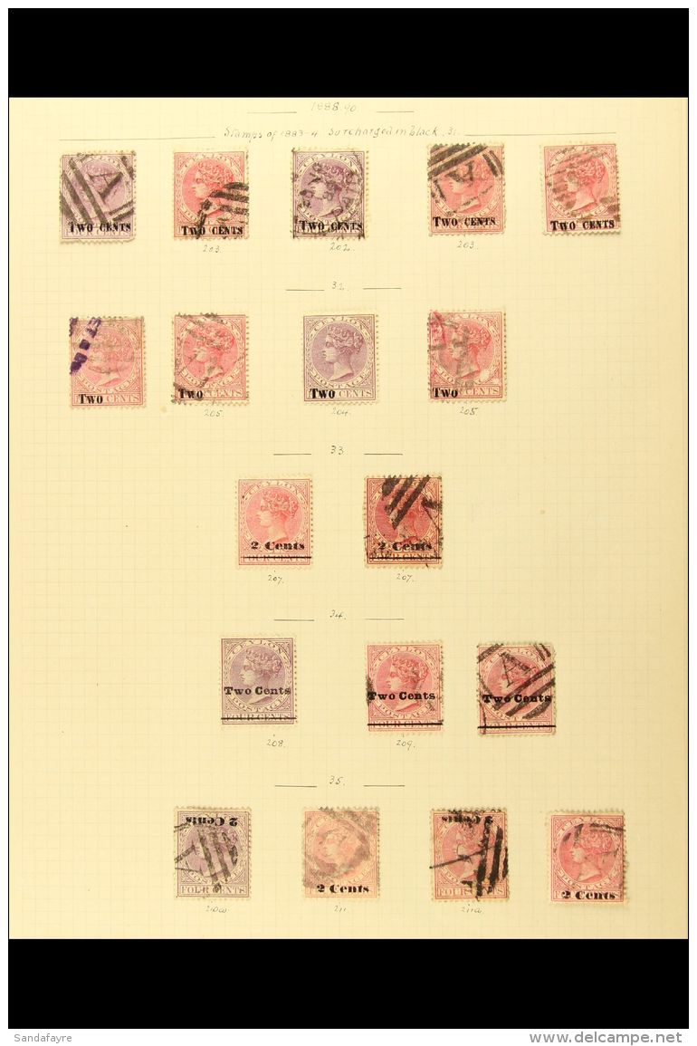 1866-1900 MOSTLY USED COLLECTION ON LEAVES A Charming Old-time Assembly With Additional Shades, Mainly Good To... - Ceylon (...-1947)