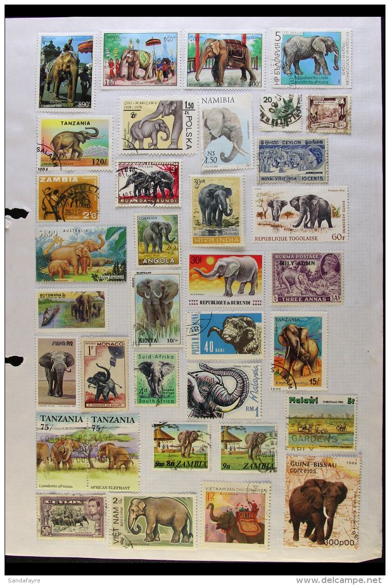 ELEPHANTS 1930's-2000's ALL DIFFERENT Worldwide Fine Mint &amp; Used Collection Of Stamps And Mini-sheets... - Unclassified