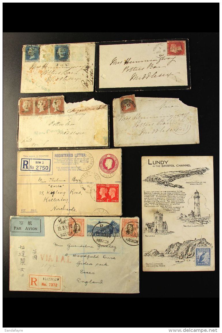 WORLD STAMPS AND COVERS ASSEMBLY A Sorter Carton Containing An Interesting Group Of Covers/cards E.g. GB 1850's To... - Other & Unclassified