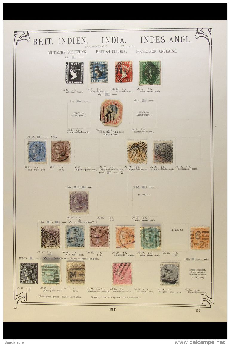 BRITISH ASIA - COLLECTION ON "SCHWANEBERGER" LEAVES Chiefly Pre-1920 Mint And Used (mostly Used). INDIA From 1854... - Other & Unclassified