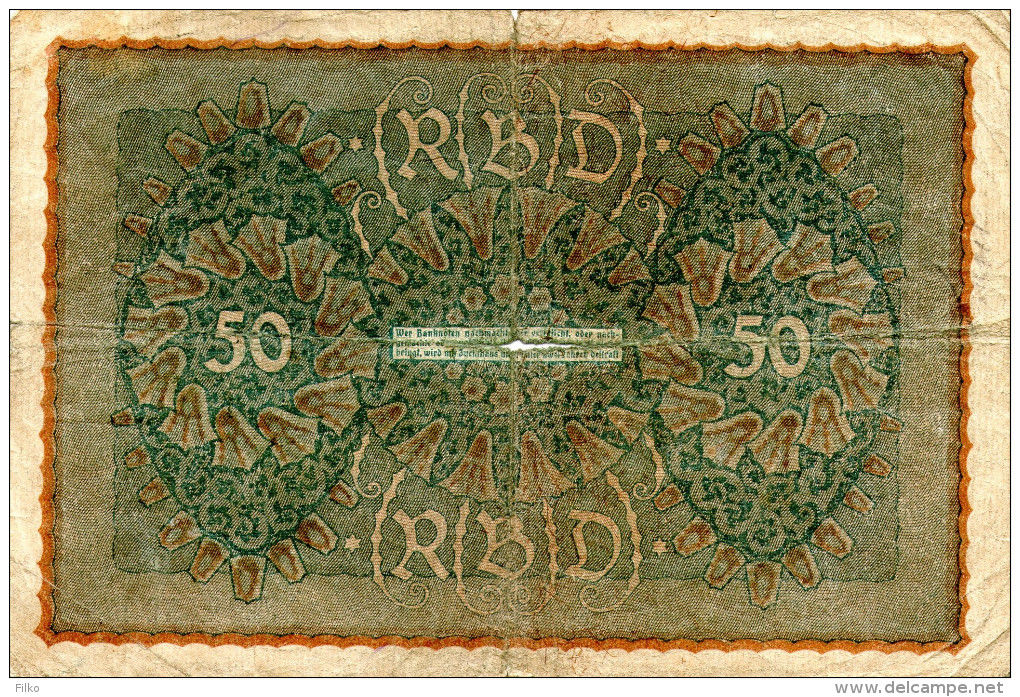 Germany, 50 Mark,24.06.1919,P.66,No.2,used,see Scan - 50 Mark