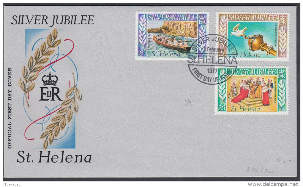 Saint Helena Island 1977, FDC Cover "Queen Elizabeth Silver Jubilee" W./postmakr "St.Helena" - Saint Helena Island