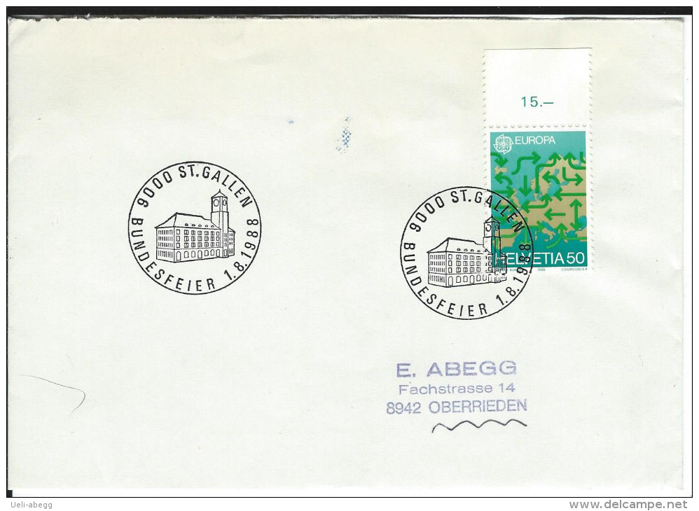Bundesfeier St. Gallen 1988 - Storia Postale