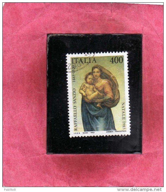 ITALIA REPUBBLICA ITALY REPUBLIC 1983 NATALE CHRISTMAS NOEL WEIHNACHTEN NAVIDAD RAFFAELE SANZIO LIRE 400 USATO USED - 1981-90: Used