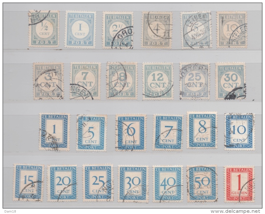 PAYS-BAS 25 TIMBRES TAXE DIFFERENTS - Postage Due