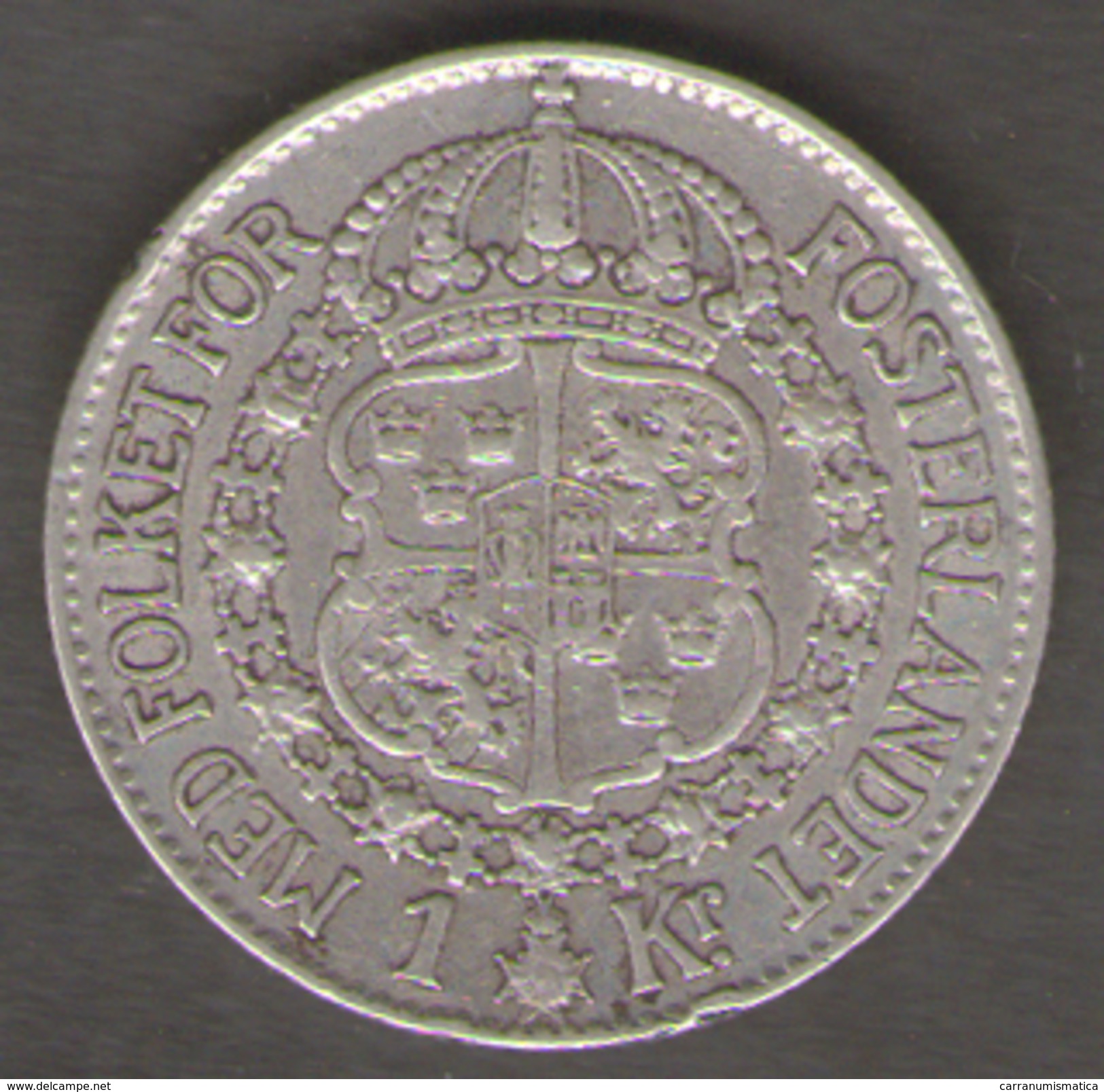 SVEZIA 1 KRONE 1937 AG SILVER - Suecia