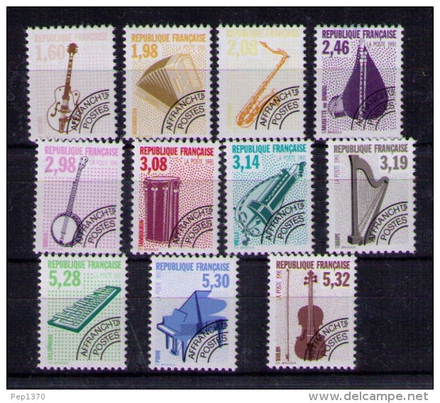 FRANCIA 1992 - PREOBLITERES YVERT Nº  213-223 -  INSTRUMENTS DE MUSIQUE - 1989-2008