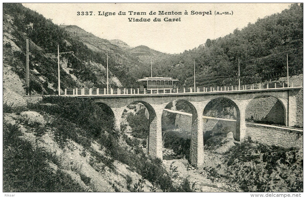 VIADUC DE CAREL(ALPES MARITIMES) MENTON A SOSPEL(TRAMWAY) - Menton