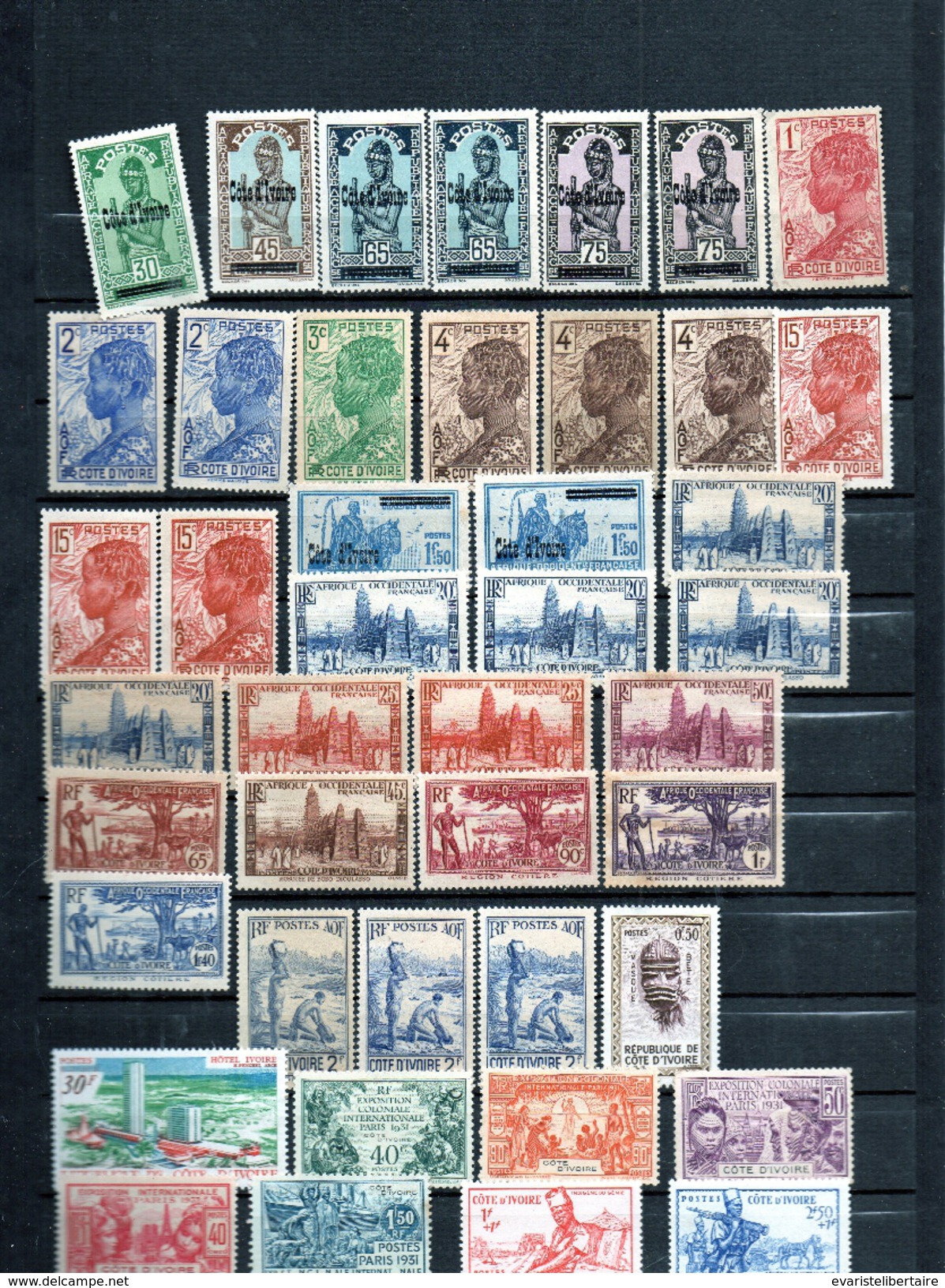 Timbres  De COTE-D'IVOIRE   ,136  Timbres Neufs   Et Avec Charnières - Unused Stamps