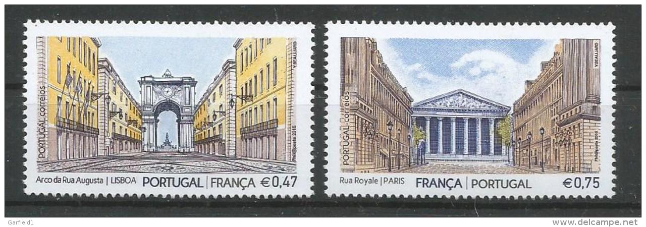 Portugal 2016, Zusammenarbeit Portugal/Frankreich, Postfrisch / MNH  Compl. Set - Nuevos