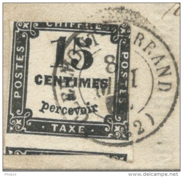 TAXE N° 4 SUR LETTRE / CLERMONT FERRAND / PUY DE DOME POUR CLERMONT FERRAND 1863 - 1849-1876: Classic Period