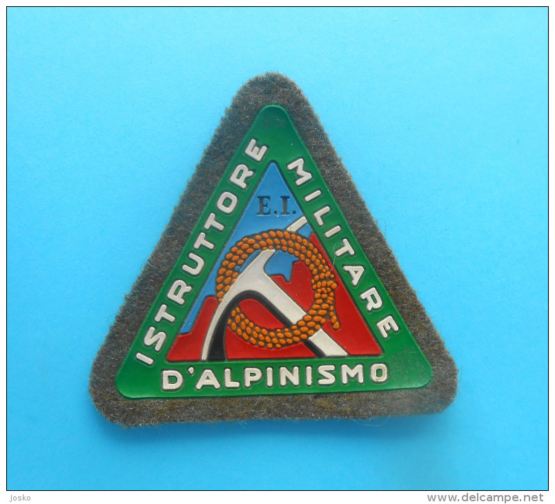 ITALIAN ARMY MOUNTAINEEREING INSTRUCTOR Vintage Patch * Mountainous Military Units Armee Ecusson Ice Ax Piolet Piqueta - Patches