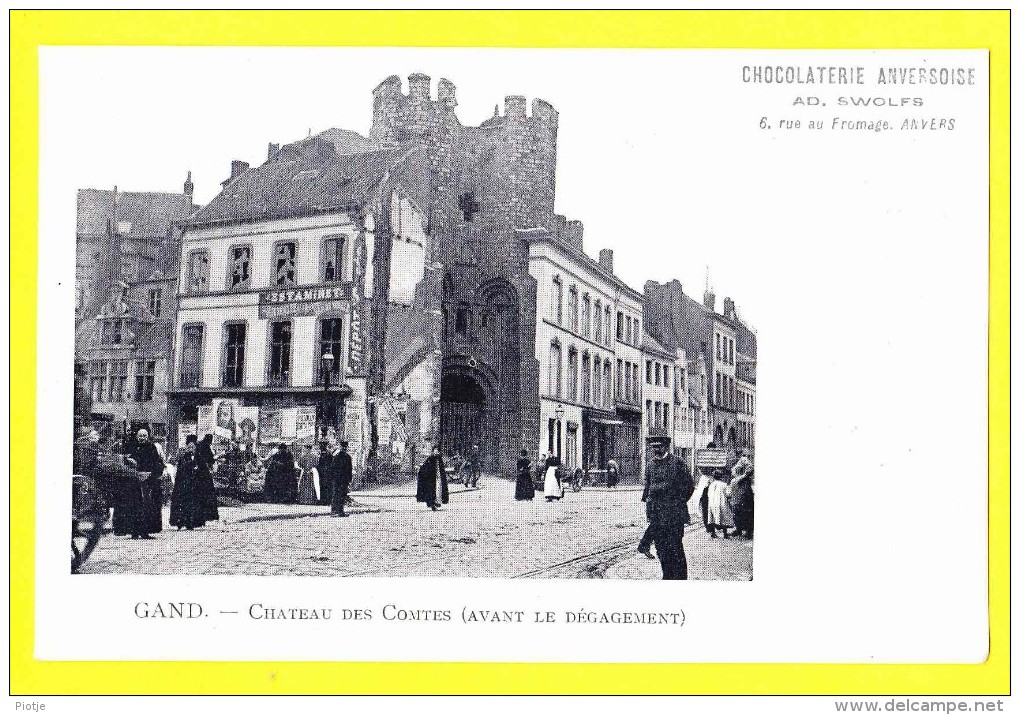 * Gent - Gand (Oost Vlaanderen) * (Chocolaterie Anversoise Ad. Swolfs) Chateau Des Comtes, Avant Dégagement, Café - Gent