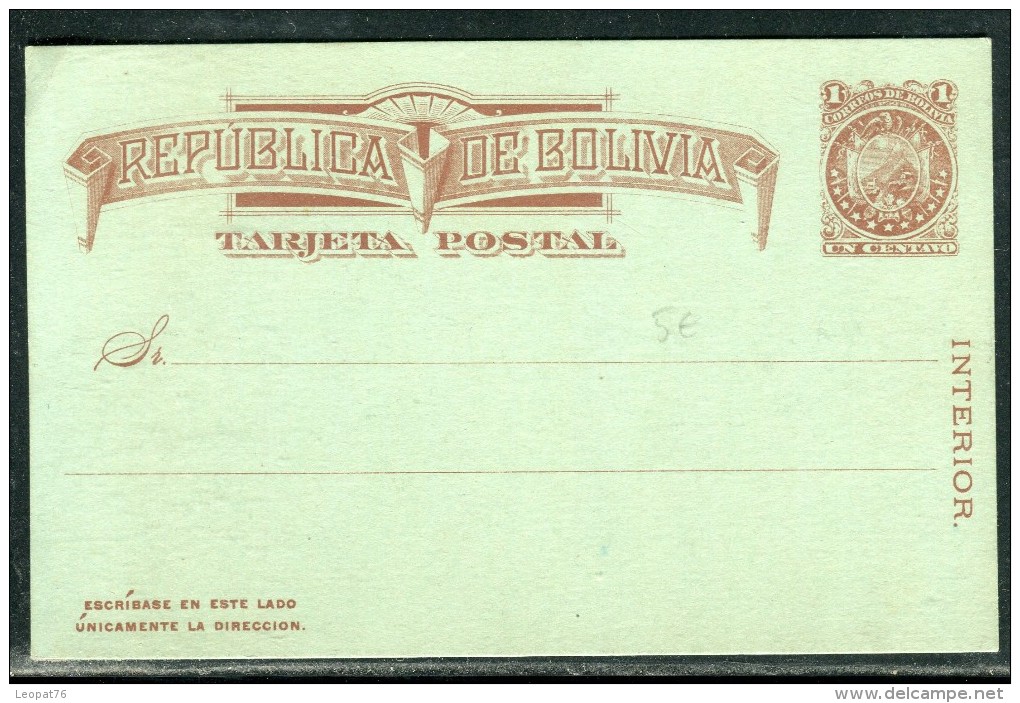 Bolivie - Entier Postal Non Voyagé   Réf O 118 - Bolivia