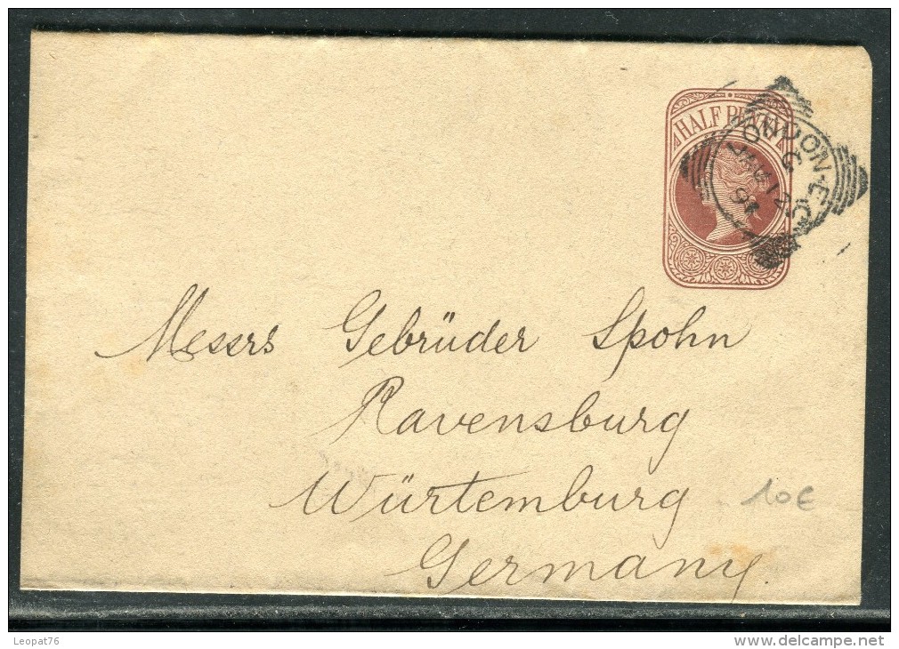 Grande Bretagne - Entier Postal De Londres Pour Ravensburg En 1891   Réf O 120 - Luftpost & Aerogramme