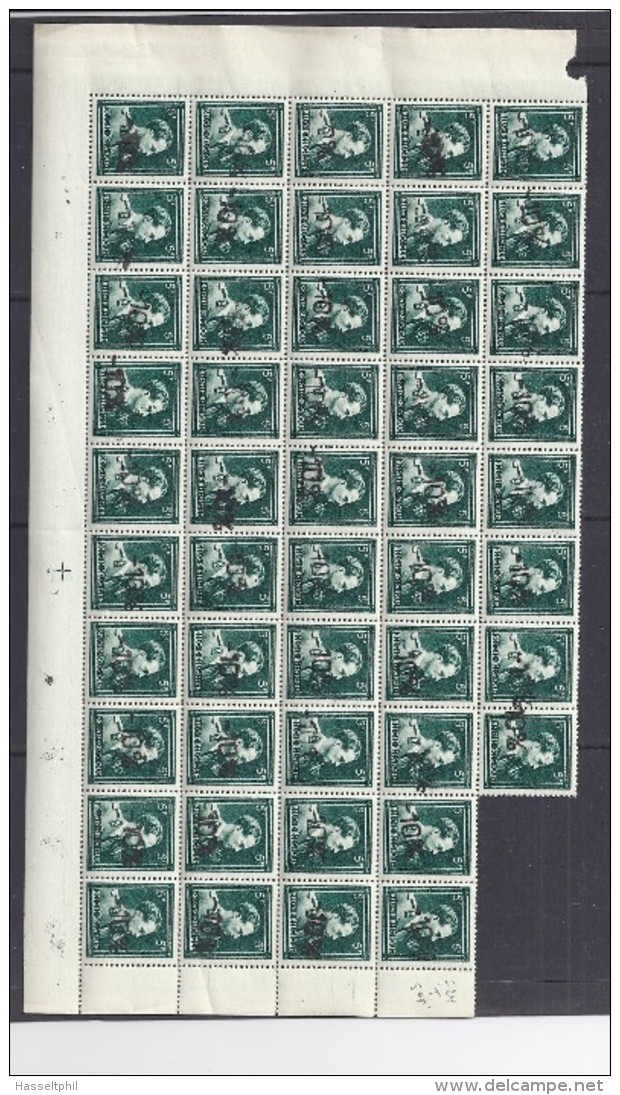 BELGIE - BELGIQUE 724N/P Postfris 48 Stuks In Veldeel + VARIETEIT 724P - V1 - 1946 -10 %