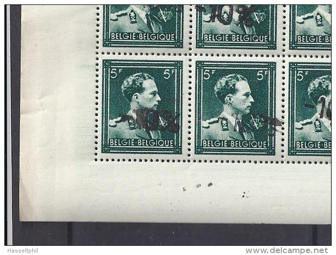 BELGIE - BELGIQUE 724N/P Postfris 48 Stuks In Veldeel + VARIETEIT 724P - V1 - 1946 -10%