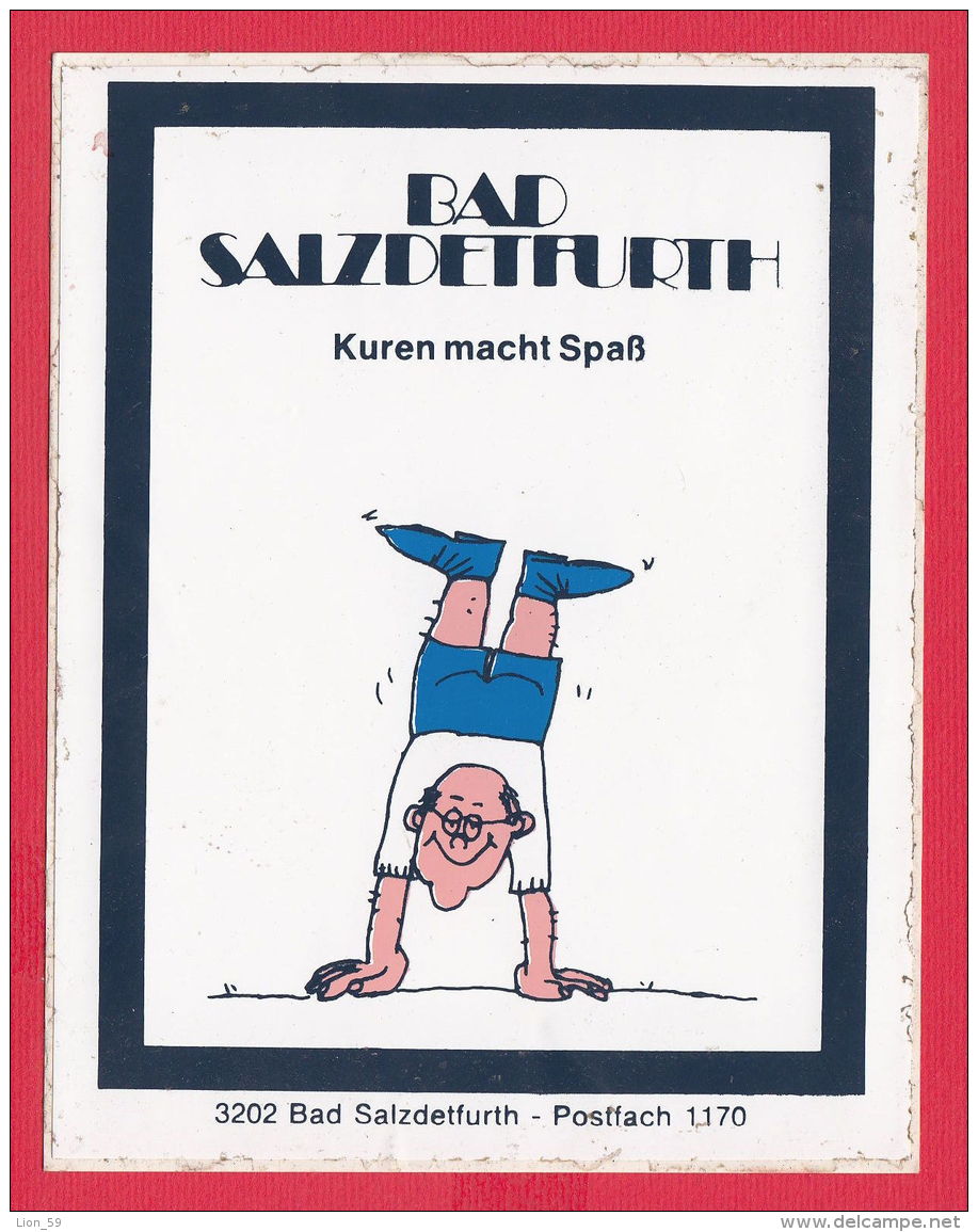 217501 / Sticky Label - BAD SALZDETFURTH - KUREN MACHT SPASS , COMIC , Germany Deutschland Allemagne Germania - Bad Salzdetfurth