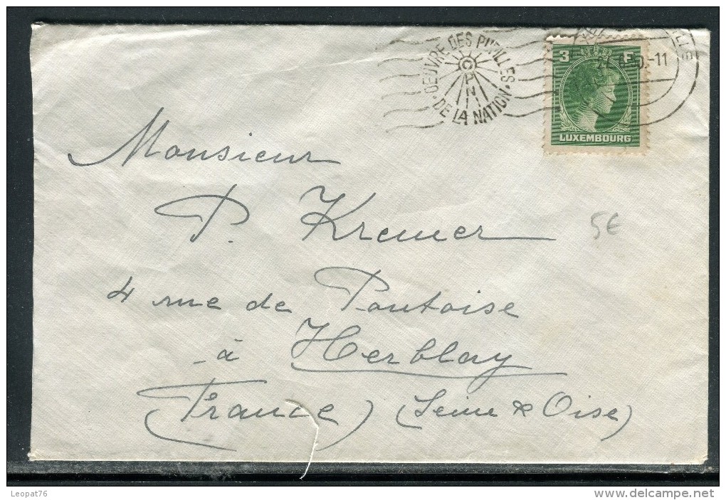 Luxembourg - Enveloppe De Luxembourg Pour Paris En 1950 , Oblitération Plaisante   Réf O 141 - Briefe U. Dokumente