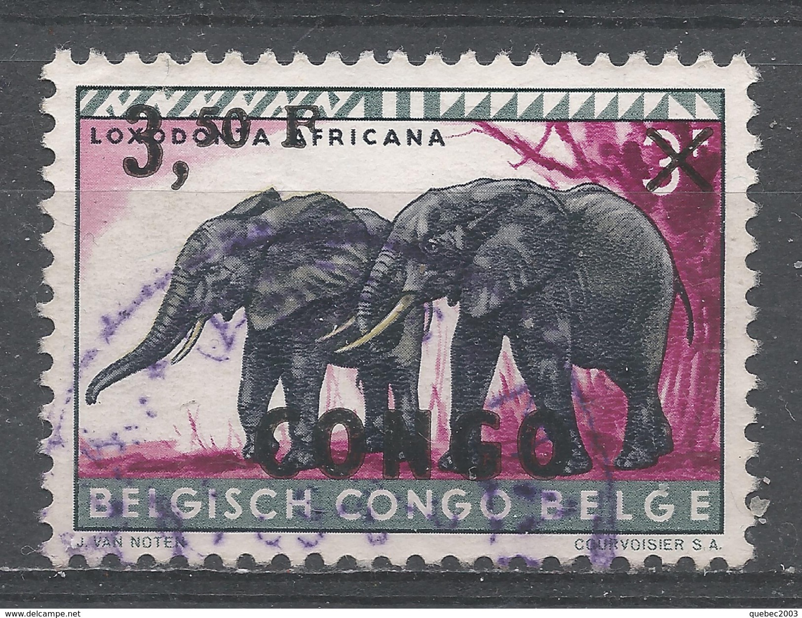 Congo Democratic Republic 1960. Scott #348 (U) Fauna, Elephants - Oblitérés