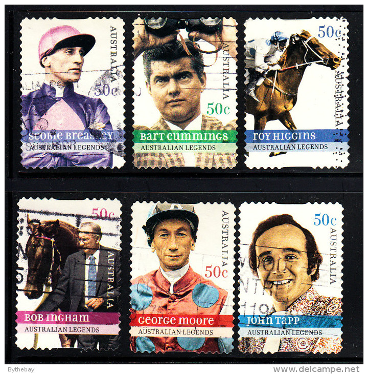 Australia 2007 Used Scott #2607-#2612 Set Of 6 Australian Legends - Horseracing - Used Stamps