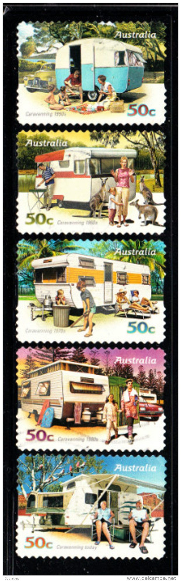 Australia Used Scott #2753-#2757 Set Of 5 50c Caravanning 1950s To Today - Used Stamps
