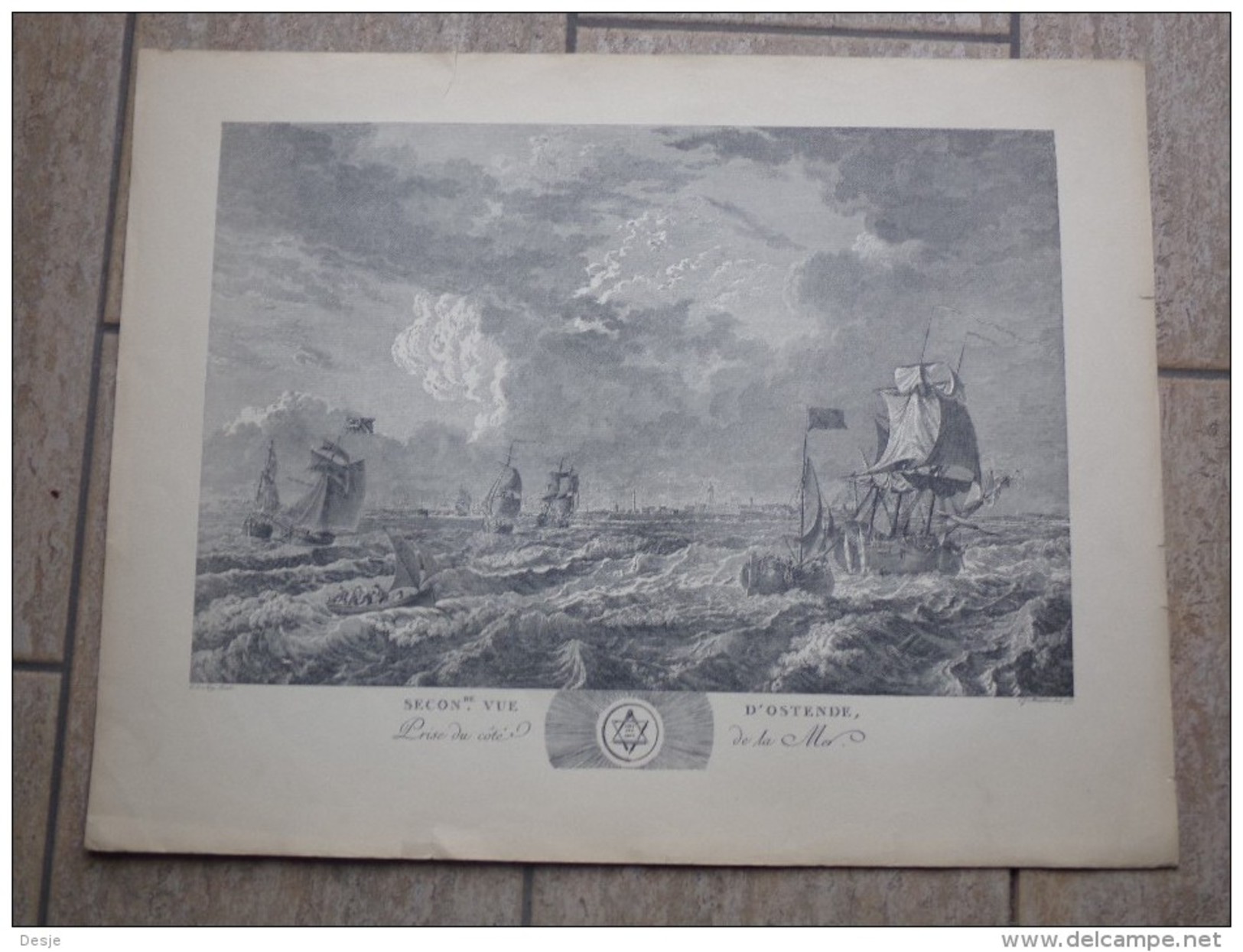 Seconde Vue D'Ostende Par L.J.Masquelier 1737 - Lithographies