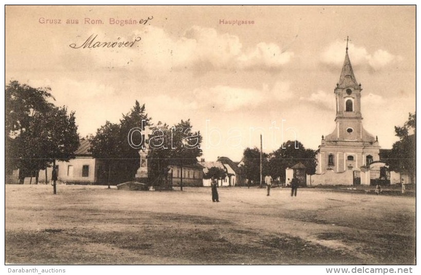 T2 Boksánbánya, Románbogsán, Bocsa; FÅ‘út, Templom / Main Street, Church - Non Classés
