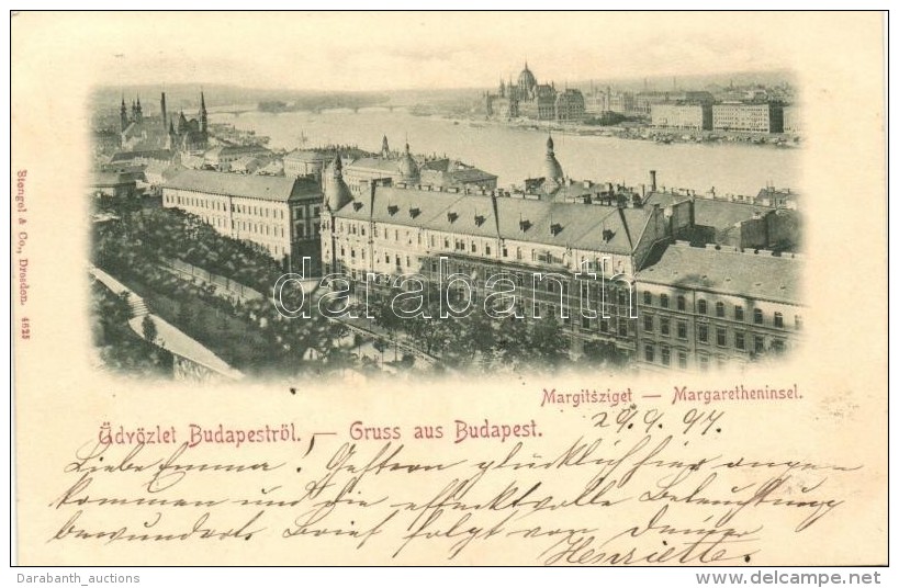 T2 1897 Budapest I. Víziváros, A Távolban A Parlament és A Margitsziget - Non Classés
