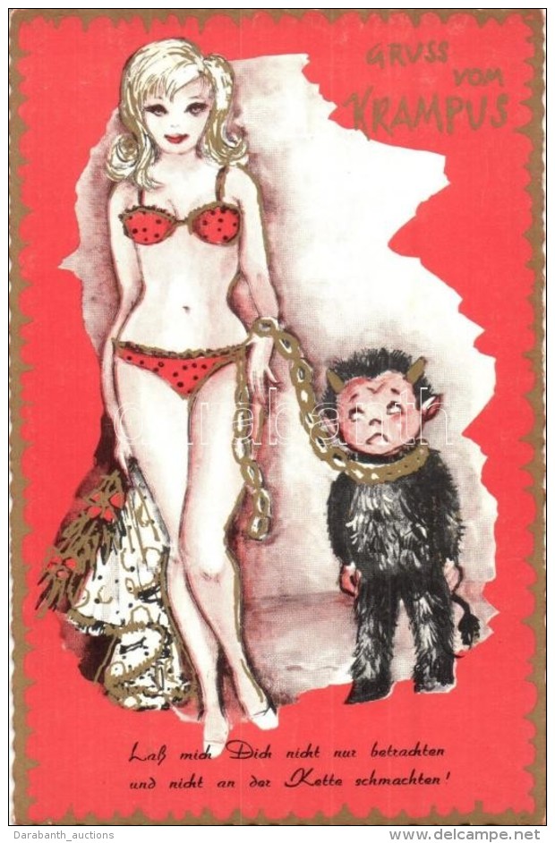 ** 11 Db MODERN Erotikus Krampusz Lap 1950.es évekbÅ‘l / 11 Modern Erotic Krampus From 1950 - Non Classés