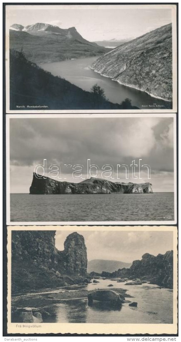 ** 6 Db RÉGI Izlandi Városképes Lap / 6 Pre-1945 Icelandic Town-view Postcards - Non Classés