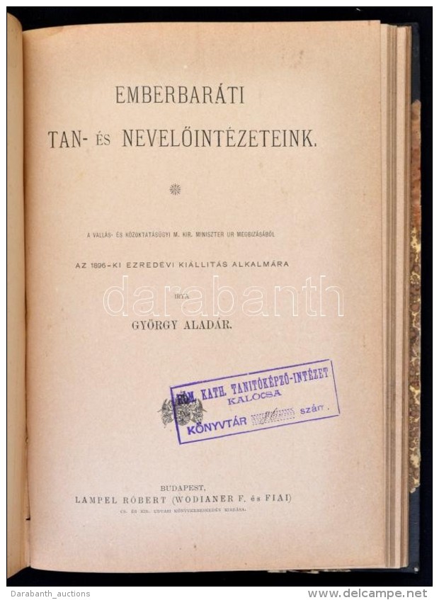 1896 7 Db Oktatással Foglalkozó Tanulmány, Egybekötve: 
Péterfy Sándor: A... - Non Classés