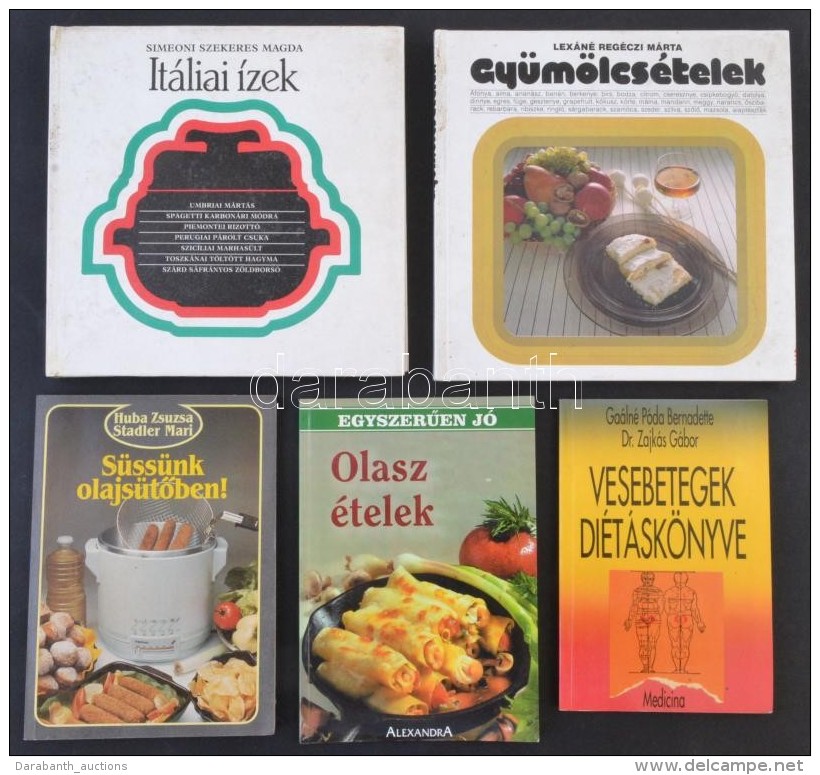 4 Db Szakácskönyv: Itáliai ízek (1987); Gyümölcsételek (1990); Olasz... - Non Classés