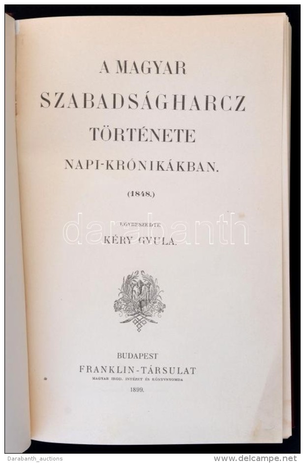 A Magyar Szabadságharcz Története Napi Krónikákban (1848). Szerk.: Kéry... - Non Classés