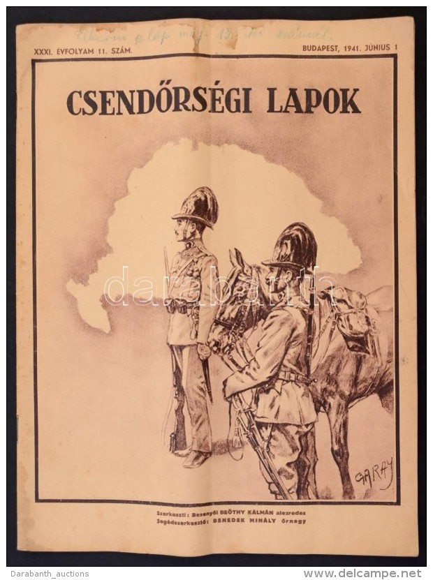 1941 A CsendÅ‘rségi Lapok 11. Száma. - Non Classés